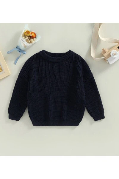 Джемпер оверсайз с воротником-гольфом для мальчика/девочки - BEBEĞİME ÇORAP