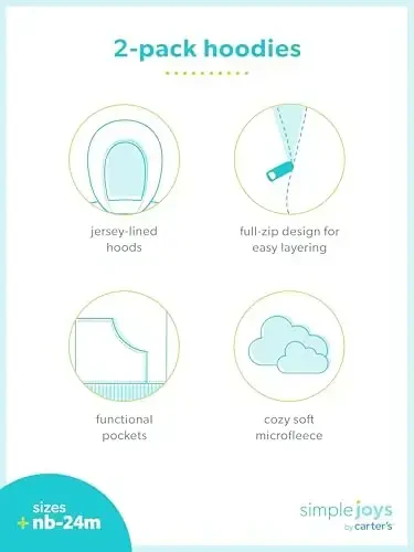 Джемперы на молнии из флиса Simple Joys от Carter's для девочек, 2 шт. - 5