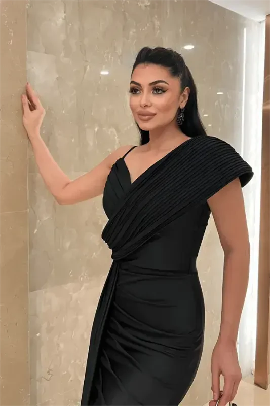 Джерси Ткань Шаль Узорный Вечернее Платье - ЧЕРНЫЙ - 3