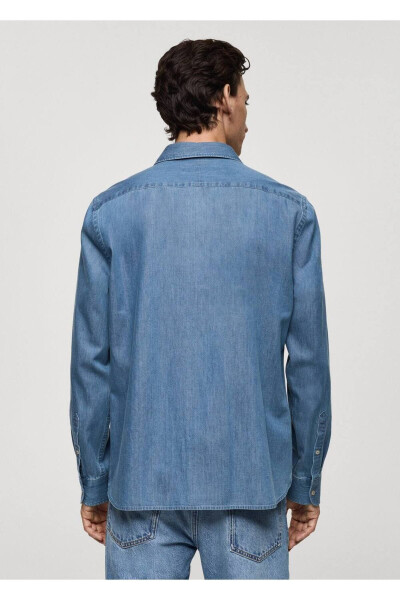 Джинсовая куртка прямого покроя с карманами - 4