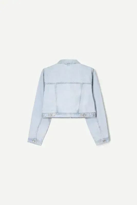 Джинсовая куртка с обрезанным низом - 7