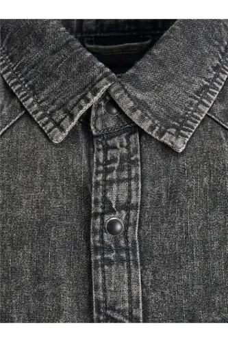 Джинсовая рубашка Jack&Jones для мужчин, черно-серая - 4