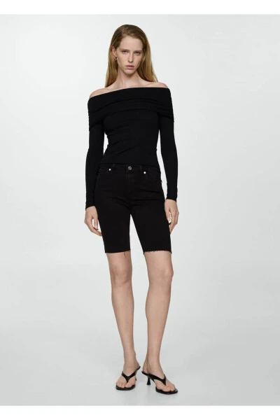 Джинсовые бермуды с зауженным низом - 2