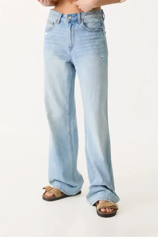 Джинсы D92 с широкими штанинами - 7