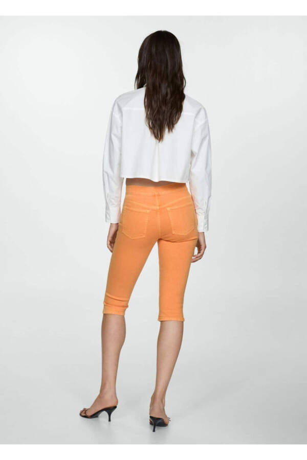 Джинсы капри Slim Fit на молнии - 4