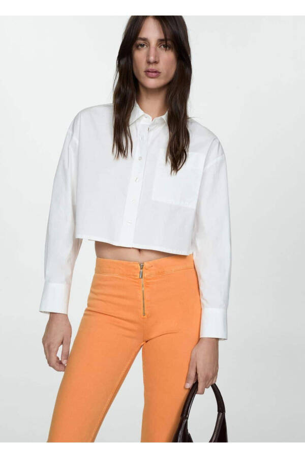 Джинсы капри Slim Fit на молнии - 5