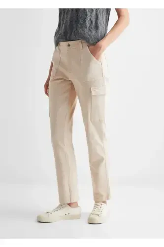 Джинсы-карго с карманами - бежевый - 6