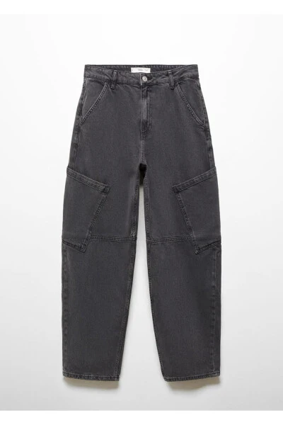 Джинсы-карго с заниженной талией и свободным кроем - 3