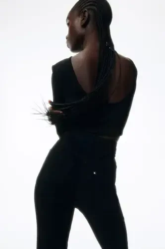 Джинсы-леггинсы с ультравысокой посадкой - 4