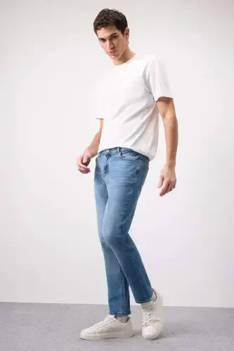 Джинсы Pedro Slim Fit узкого кроя с зауженными штанинами, обычная посадка, мятно-синий - 1