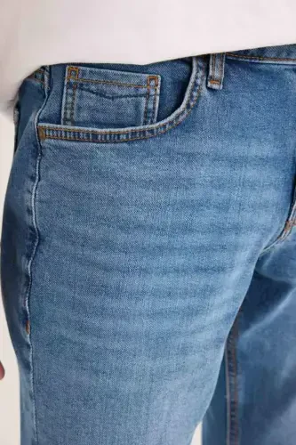 Джинсы Pedro Slim Fit узкого кроя с зауженными штанинами, обычная посадка, мятно-синий - 5