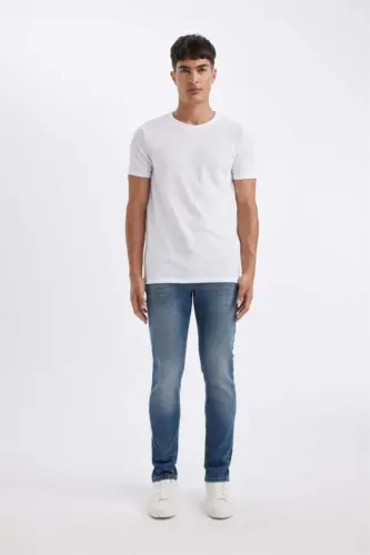 Джинсы Pedro Slim Fit узкого кроя с зауженными штанинами, обычная посадка, мятно-синий - 2