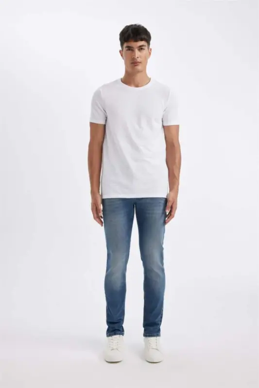 Джинсы Pedro Slim Fit узкого кроя с зауженными штанинами, обычная посадка, мятно-синий - 2