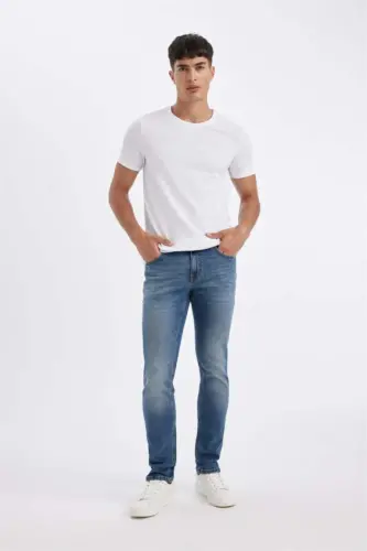 Джинсы Pedro Slim Fit узкого кроя с зауженными штанинами, обычная посадка, мятно-синий - 5
