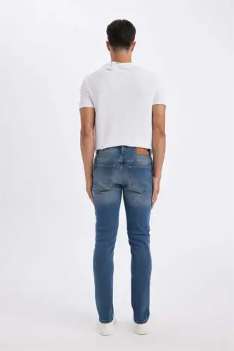 Джинсы Pedro Slim Fit узкого кроя с зауженными штанинами, обычная посадка, мятно-синий - 8