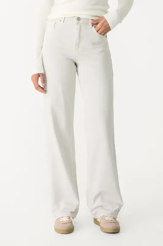 Джинсы прямого кроя D92 с широкими штанинами - серые2 - 2