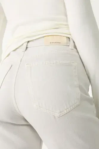 Джинсы прямого кроя D92 с широкими штанинами - серые2 - 4