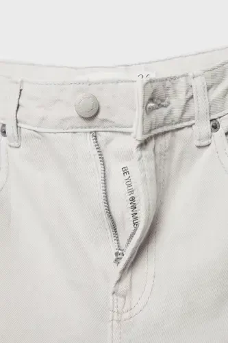 Джинсы прямого кроя D92 с широкими штанинами - серые2 - 7