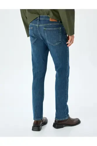 Джинсы прямые, хлопковые, стандартной посадки - Ма - 4