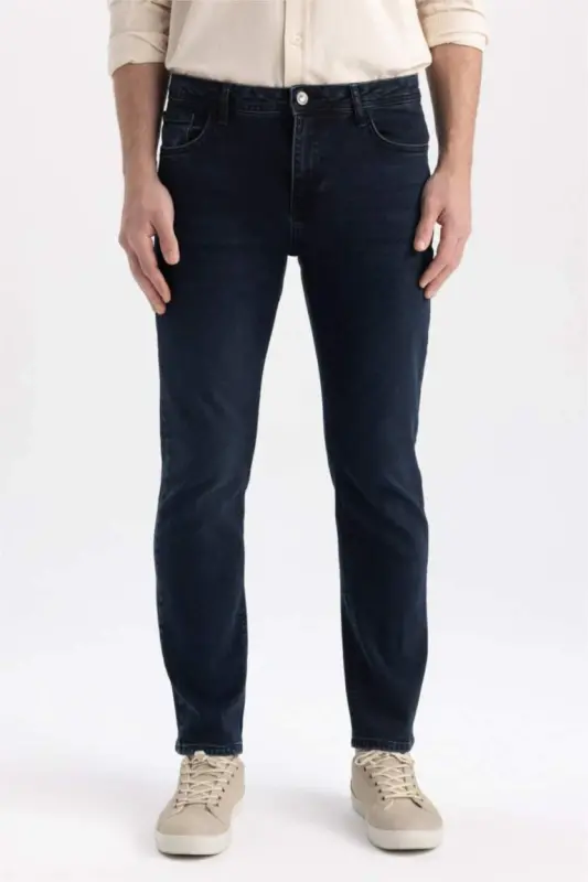 Джинсы Sergio Regular Fit, прямой крой, обычная посадка, узкие штанины, сине-черные - 1