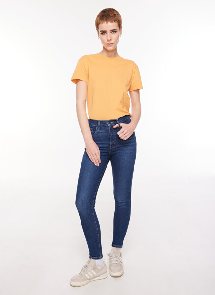 Джинсы женские Levi's ROME IN CASE Mile High Super Skinny Fit темно-синего цвета с высокой талией - 9