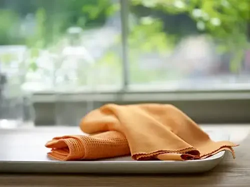 E-Cloth Microfiber Oyna Tozalash Mato Komplekti - Derazalar, Ko'zgular, Mashinalar, Linzalari, Ko'zoynaklar va Boshqalar uchun Oyna Tozalash Mato, Dog'siz Toza, Mashinada Yuviladigan Qayta Foydalanishga Yaroqli Sochiq - Mandarin Apelsin - 4