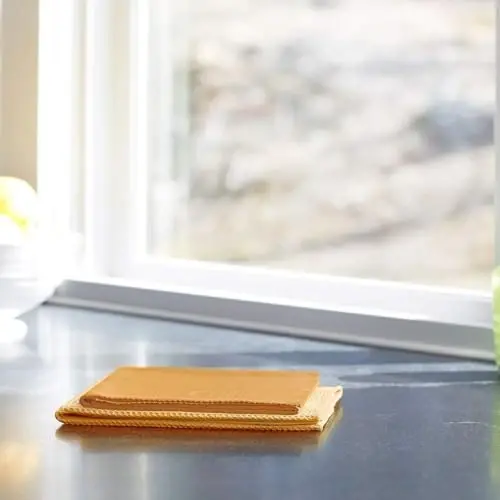 E-Cloth Microfiber Window Cleaning Cloth Kit - Glass Cleaning Cloth for Windows, Mirrors, Cars, Lenses, Eyeglasses, & More, Streak Free Clean, Machine Washable Reusable Towel - Tangerine Orange - 3