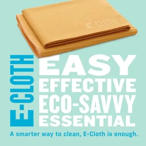 E-Cloth Microfiber Window Cleaning Cloth Kit - Glass Cleaning Cloth for Windows, Mirrors, Cars, Lenses, Eyeglasses, & More, Streak Free Clean, Machine Washable Reusable Towel - Tangerine Orange - 6