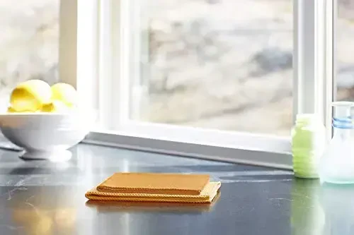 E-Cloth Microfiber Window Cleaning Cloth Kit - Glass Cleaning Cloth for Windows, Mirrors, Cars, Lenses, Eyeglasses, & More, Streak Free Clean, Machine Washable Reusable Towel - Tangerine Orange - 3