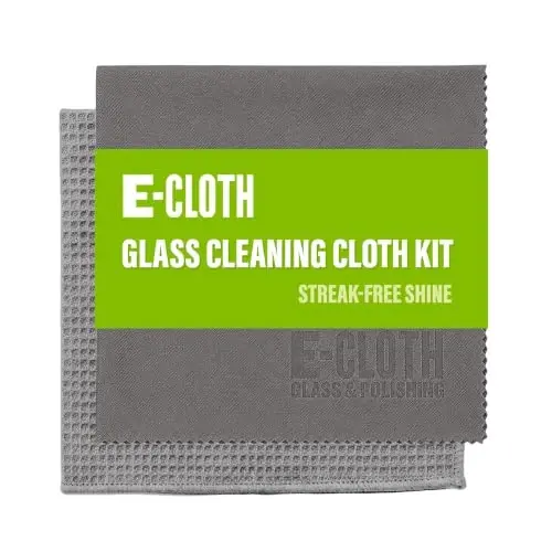 E-Cloth Window and Glass Cleaner Kit, Just Add Water - 1 Kit | Chemical-Free Cleaning - Reusable & Machine Washable Towel, Versatile Use for Mirrors, Cars, & Lenses, Gray - 1