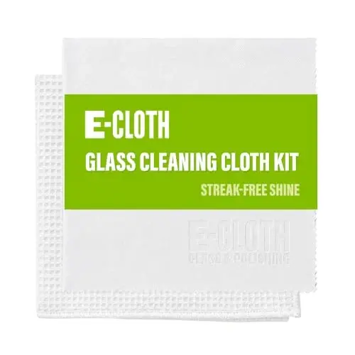 E-Cloth Window and Glass Cleaner Kit, Just Add Water - 1 Kit | Chemical-Free Cleaning - Reusable & Machine Washable Towel, Versatile Use for Mirrors, Cars, & Lenses, Recycled, Colorless - 1
