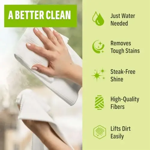 E-Cloth Window and Glass Cleaner Kit, Just Add Water - 1 Kit | Chemical-Free Cleaning - Reusable & Machine Washable Towel, Versatile Use for Mirrors, Cars, & Lenses, Recycled, Colorless - 6