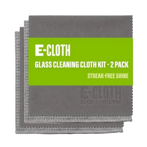 E-Cloth Window and Glass Cleaner Kit, Just Add Water - 2 Kits | Chemical-Free Cleaning - Reusable & Machine Washable Towel, Versatile Use for Mirrors, Cars, & Lenses, Gray - 1