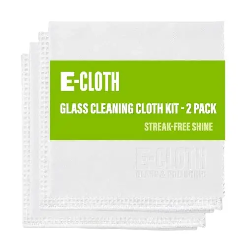 E-Cloth Window and Glass Cleaner Kit, Just Add Water - 2 Kits | Chemical-Free Cleaning - Reusable & Machine Washable Towel, Versatile Use for Mirrors, Cars, & Lenses, Recycled, Colorless - 1