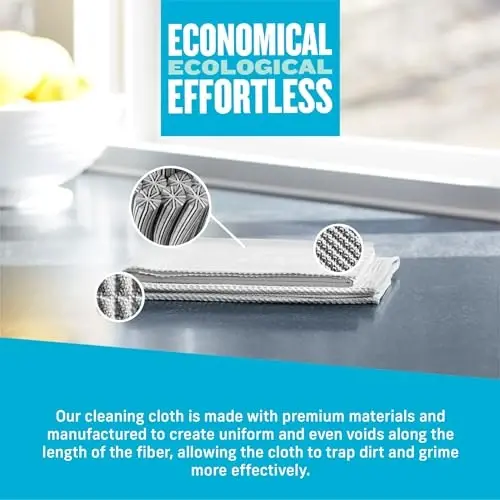 E-Cloth Window and Glass Cleaner Kit, Just Add Water - 2 Kits | Chemical-Free Cleaning - Reusable & Machine Washable Towel, Versatile Use for Mirrors, Cars, & Lenses, Recycled, Colorless - 5