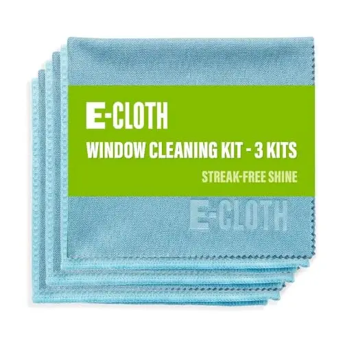 E-Cloth Window and Glass Cleaner Kit, Just Add Water - 3 Kits | Chemical-Free Cleaning - Reusable & Machine Washable Towel, Versatile Use for Mirrors, Cars, & Lenses, Alaskan Blue - 1