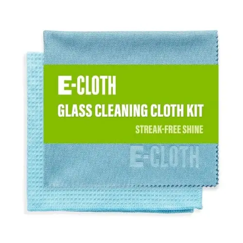 E-Cloth Window Cleaning Cloth - Window and Glass Cleaning Cloth, Shower Cleaning Cloth Kit, Glass Towels, Lint Free Towels, Microfiber Towel for Windows, Car Windshield, Mirrors - Alaskan Blue - 1