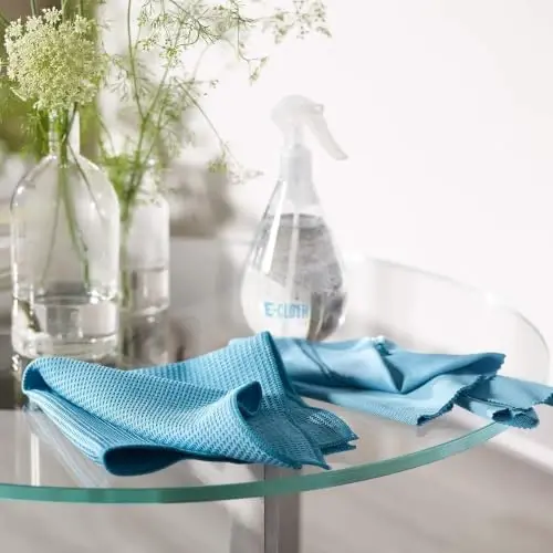 E-Cloth Window Cleaning Cloth - Window and Glass Cleaning Cloth, Shower Cleaning Cloth Kit, Glass Towels, Lint Free Towels, Microfiber Towel for Windows, Car Windshield, Mirrors - Alaskan Blue - 2