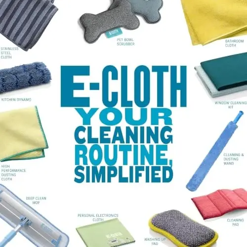 E-Cloth Window Cleaning Cloth - Window and Glass Cleaning Cloth, Shower Cleaning Cloth Kit, Glass Towels, Lint Free Towels, Microfiber Towel for Windows, Car Windshield, Mirrors - Alaskan Blue - 5