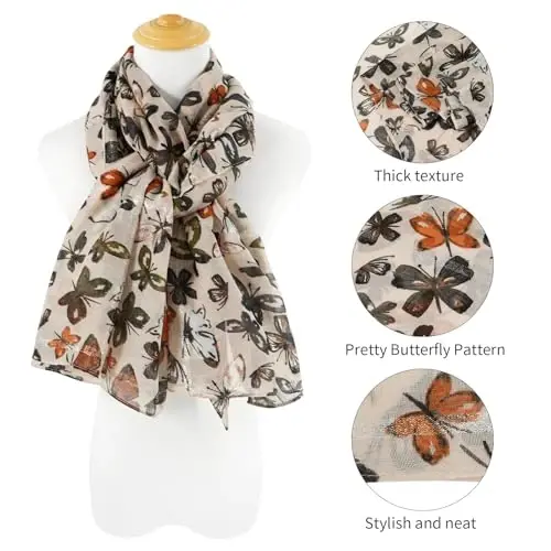 E-Clover Fashion Scarf for Women Lightweight Scarves Shawl Wrap for Spring/Summer Winter - 2