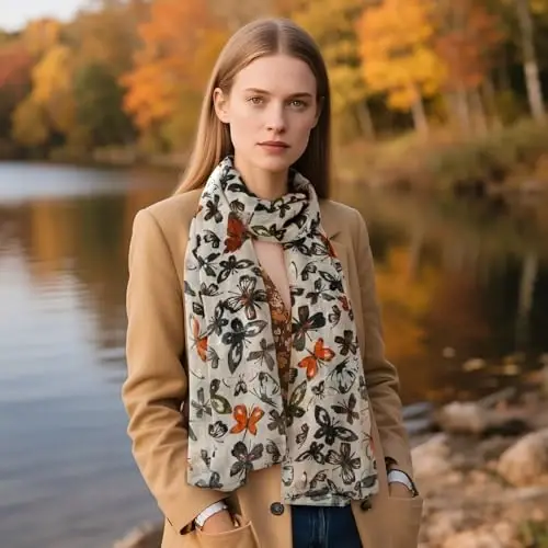 E-Clover Fashion Scarf for Women Lightweight Scarves Shawl Wrap for Spring/Summer Winter - 6