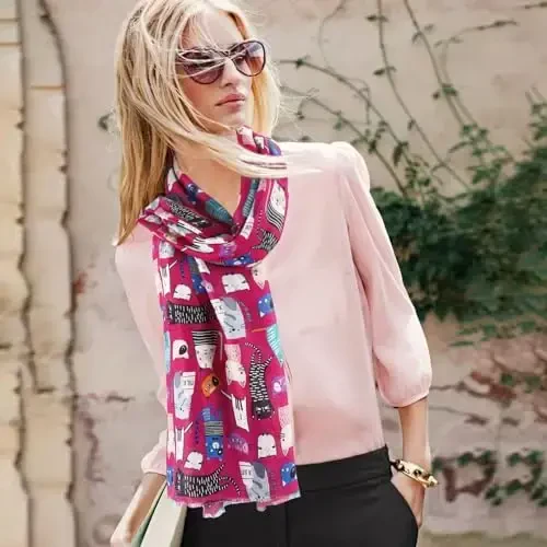 E-Clover Fashion Scarf for Women Lightweight Scarves Shawl Wrap for Spring/Summer Winter - 5