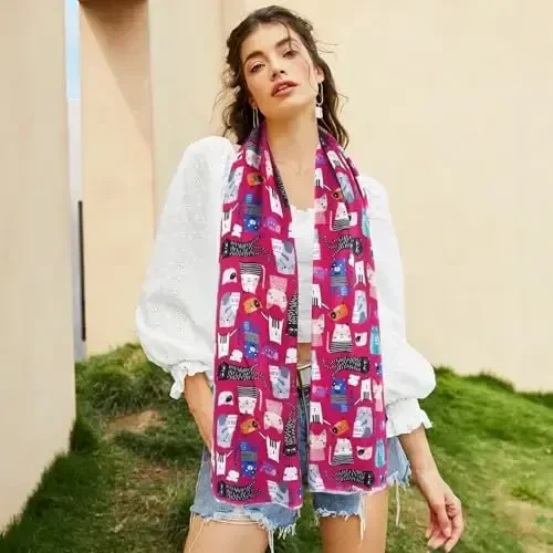 E-Clover Fashion Scarf for Women Lightweight Scarves Shawl Wrap for Spring/Summer Winter - 6