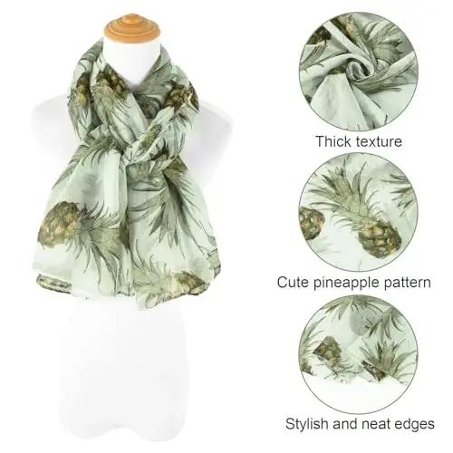 E-Clover Fashion Scarf for Women Lightweight Scarves Shawl Wrap for Spring/Summer Winter - 2