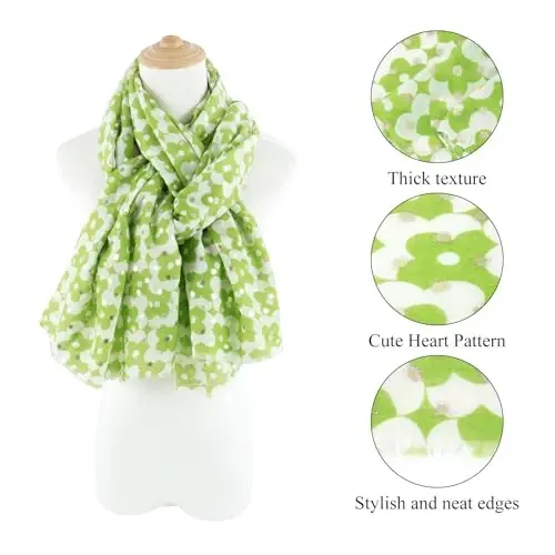 E-Clover Fashion Scarf for Women Lightweight Scarves Shawl Wrap for Spring/Summer Winter - 2