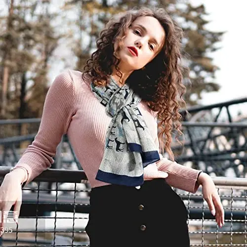 E-Clover Fashion Scarf for Women Lightweight Scarves Shawl Wrap for Spring/Summer Winter - 6