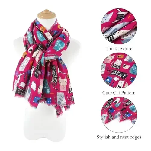 E-Clover Fashion Scarf for Women Lightweight Scarves Shawl Wrap for Spring/Summer Winter - 2