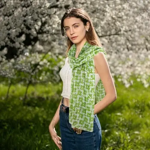 E-Clover Fashion Scarf for Women Lightweight Scarves Shawl Wrap for Spring/Summer Winter - 6