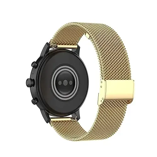 E ECSEM Metal Bands Compatible for TOZO S6/S5/S3 Women Men Stainless Steel Mesh Adjustable Watch Strap Replacement Wristband for TOZO S6 S5 S3 Smart Watch Accessories - MODAZONE