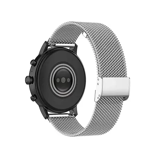 E ECSEM Metal Bands Compatible for TOZO S6/S5/S3 Women Men Stainless Steel Mesh Adjustable Watch Strap Replacement Wristband for TOZO S6 S5 S3 Smart Watch Accessories - MODAZONE